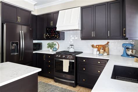 black stainless steel kitchen cabinets